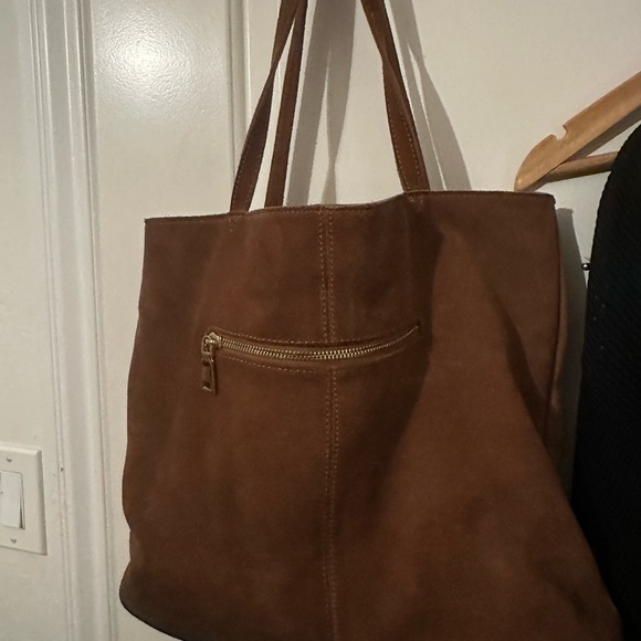 Moda Luxe Brown Suede Eyelet Design Bag Stylish Bag - Picture 6 of 12